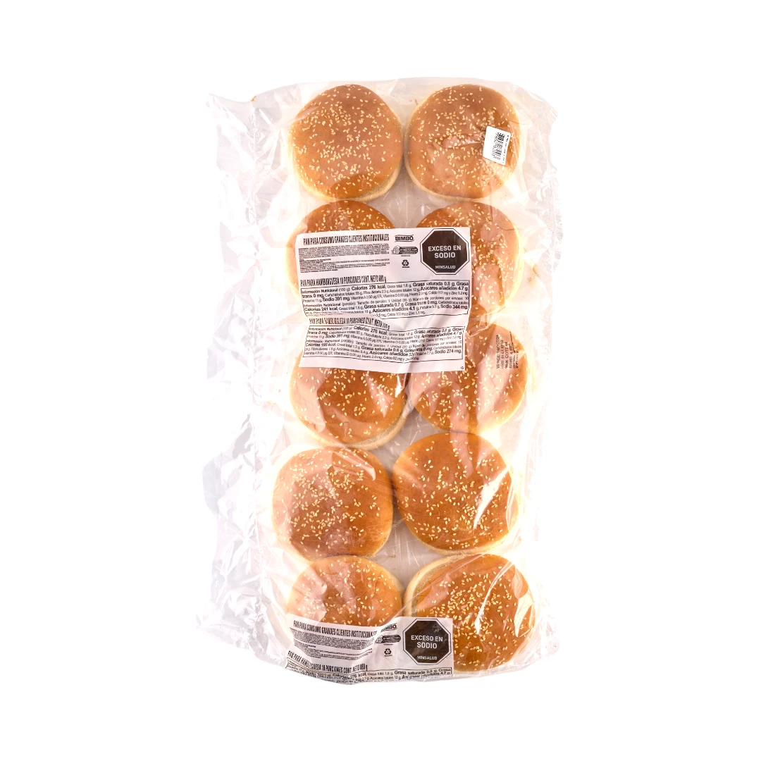 PAN HAMBURGUESA X 550 GR PT X 10