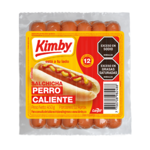 SALCHICHA PERRO CALIENTE KIMBY X 450 GR PT X 12